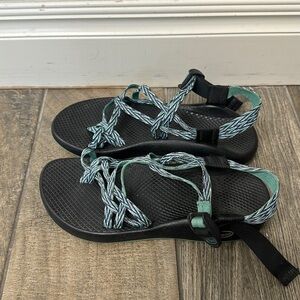 Chaco green and purple sandals size 8